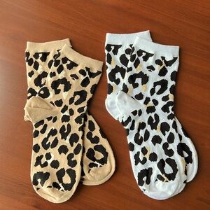 Kate Spade ♠️ Ladies Summer Ankle/Crew Socks 2 pairs Leopard Print NWOT